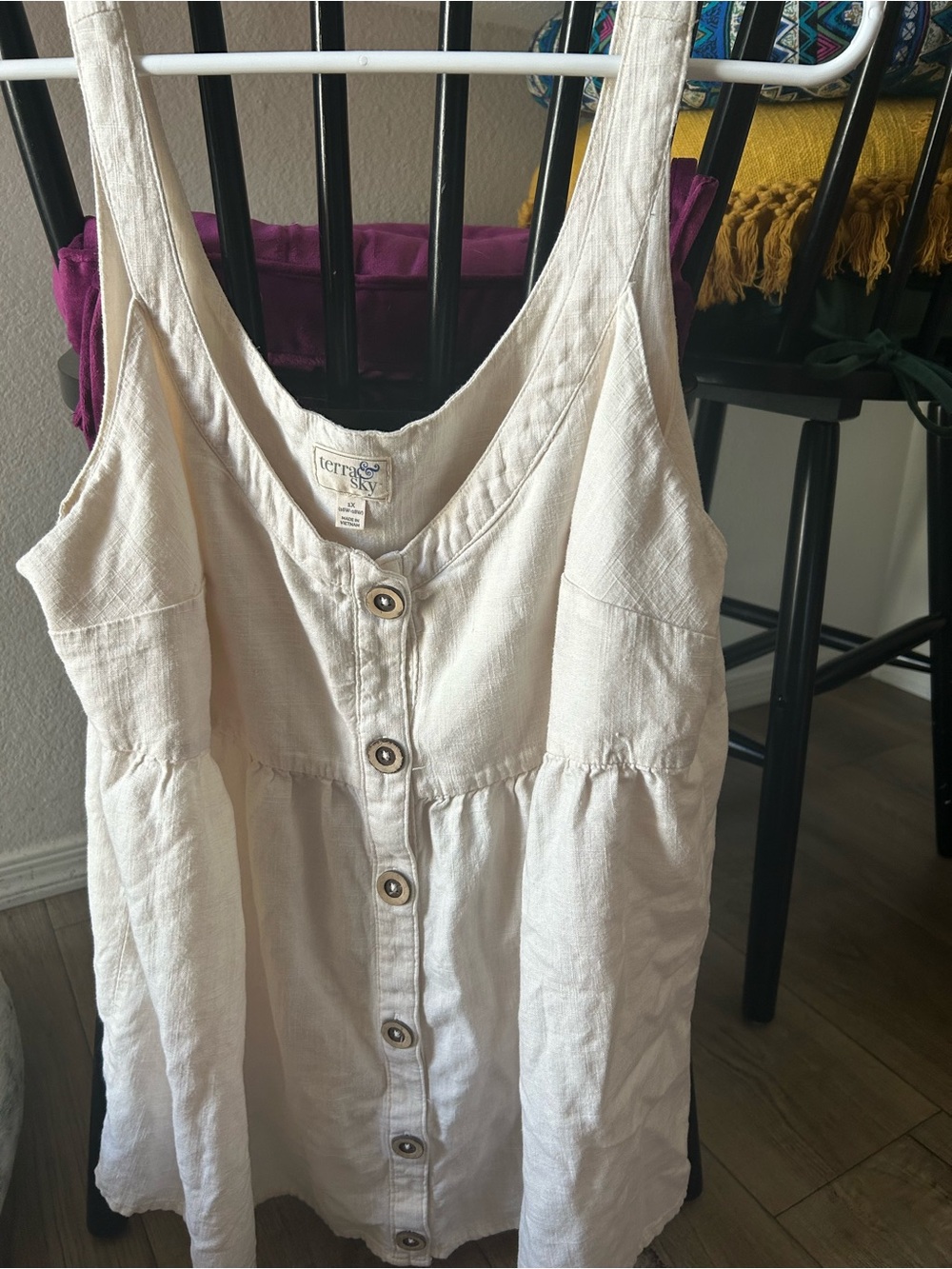 Terra & Sky Cream Button-Front Tank Top